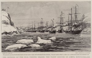 A abertura da temporada de pesca de focas, a frota saindo de St. John&39;s, Newfoundland